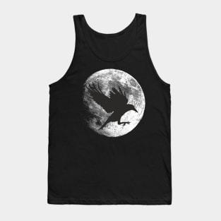 Flying Raven Crow - Full Moon Silhouette 2 Tank Top